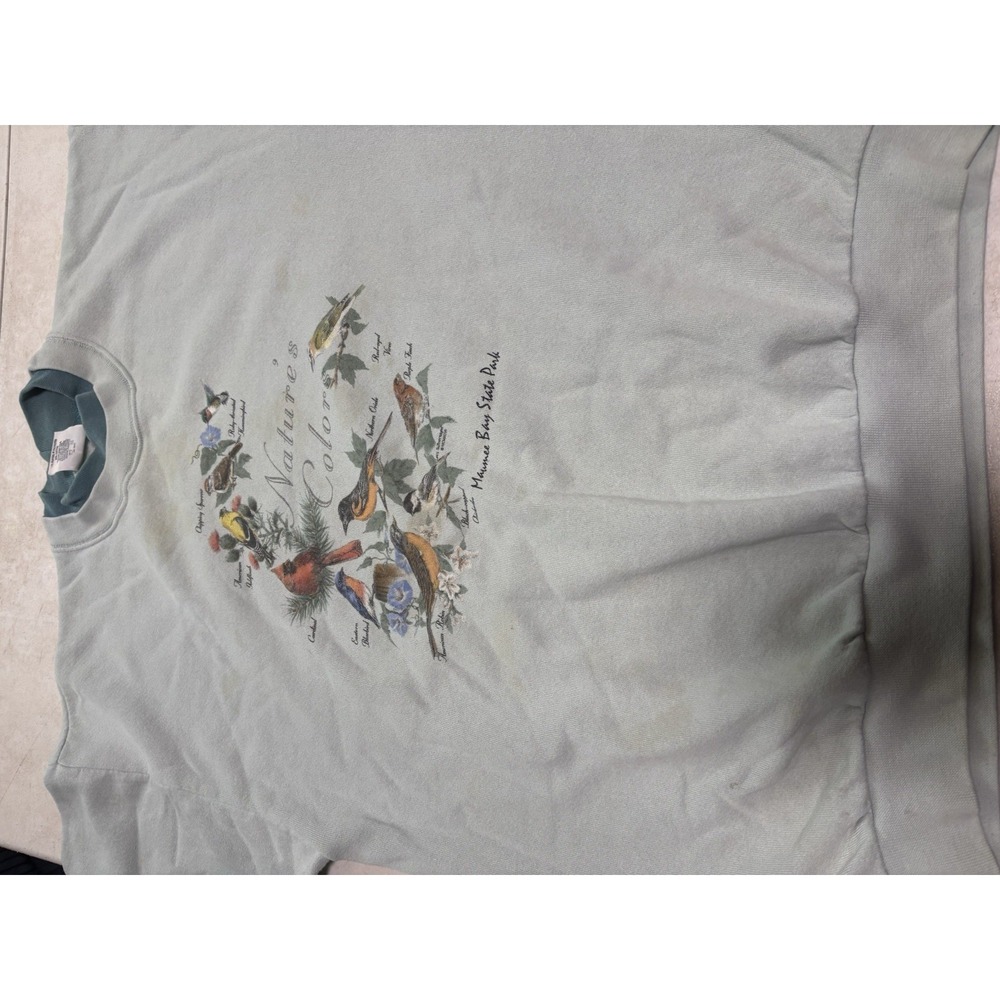 VTG 90s Natures Color Bird Sweatshirt Size L